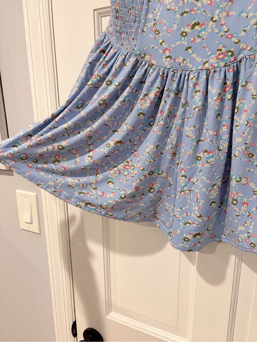Urban Outfitters Blue Floral Romper Mini Dress Size Medium - Picture 7 of 11